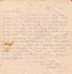 Letter from 2nd Lieutenant G. H. Wintle to the  fa