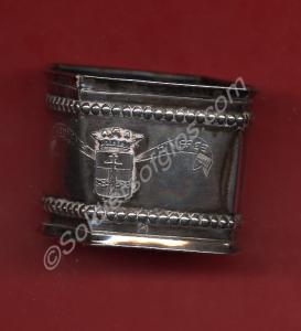 Silver napkin ring, souvenir of Ypres. Belonging t