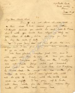 Letter from his niece Rosie to 38047 Private Fred