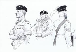 Officer in Regimental Khaki Drill, Signaller in pa