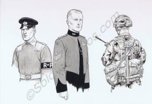 Corporal in barrack dress, Colour-Sergeant in mess