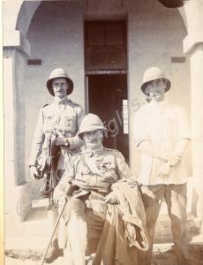 Officers. 2nd Lieutenant A.F. Chapman standing on