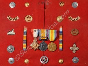 Group of three medals; 1914 Mons Star, British War