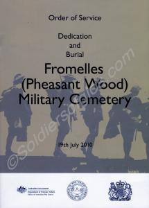 Fromelles ( Pheasant Wood) Military Cemetery memor