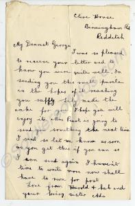 Letter to 40241 Private George James Nash. 8th Bat