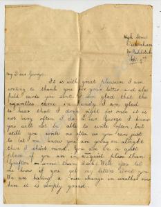 Letter to 40241 Private George James Nash. 8th Bat