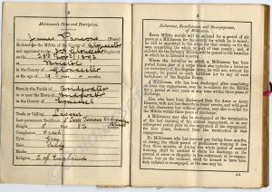 Militiaman's Small Book.  5007 Private James Parso
