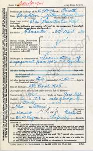 Army Form B2079 Discharge Certificate. 5174472 Pr