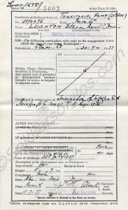 Army Form B108D Discharge Certificate. 5174472 Pr