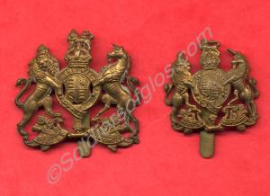 Two cap badges. William Reginald Francis Leighton.