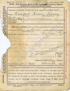 Character Certificate. 240509 Corporal Henry Sidne