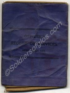 Officer's Record of Services - Army Book  439. Cap