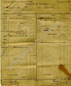 Statement of Accounts. 17035 Private Albert Bennet