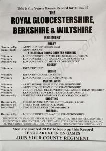 Recruting poster showing sporting achievements for
