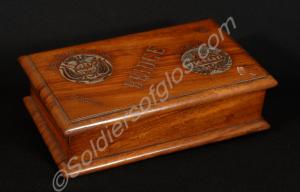 Wooden box for playing cards carved by Boer P.O.W.