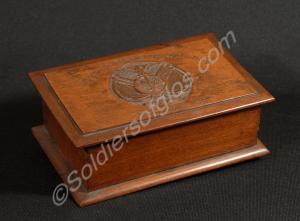 Wooden box  carved by Boer P.O.W. With South Afric