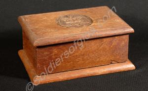 Wooden box  carved by Boer P.O.W. With South Afric