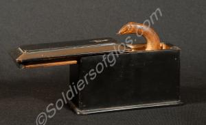 Wooden snake in ebonized box toy, made by Boer P.O