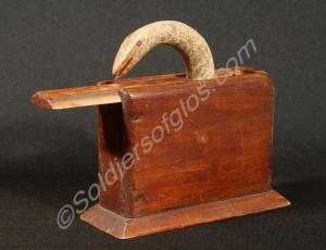 Wooden snake in box toy, made by Boer P.O.W. Belon