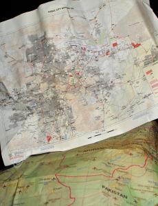 2 Maps. Regional map of Afghanistan. Kabul city ro