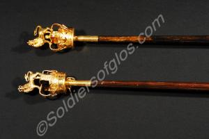 Two colour poles and finials. 1st Battalion, The R