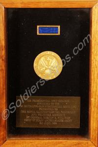 Framed Presidential Unit Citation badge with U.S.