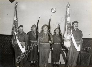Colour Party. Sergeant-Major Leslie Brown MM centr