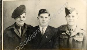 Three soldiers. 2991909 Private Richard Kitching b
