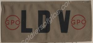 Khaki armlet belonging to a Local Defence Voluntee