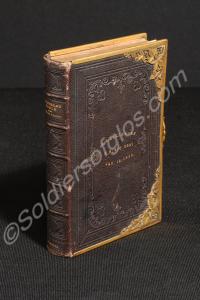 Brass-bound pocket Polyglot Bible in black leather