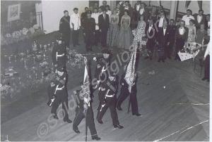 Colour party. Sergeant Bob Cook, Sergeant Lucas, S