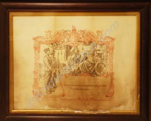 Framed discharge certificate for 202547 Private He