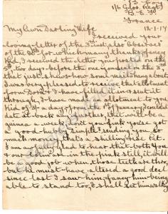 Letter to his wife from 203330 Company Sergeant-Ma