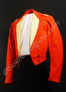 Scarlet mess jacket with yellow facings and scarle