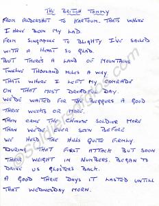 "The British Tommy" - A Poem about the Glosters i