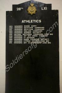 Board showing the achievements in Athletics of the