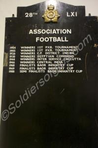 Board showing the achievements in Association Foot