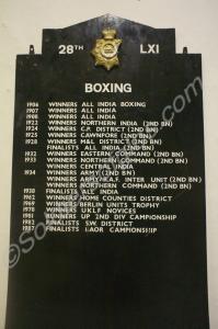 Board showing the achievements in Boxing of the Gl