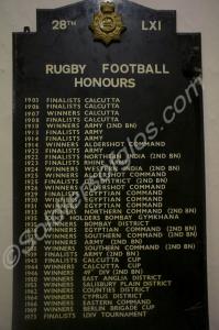 Board showing the achievements in Rugby of the Glo