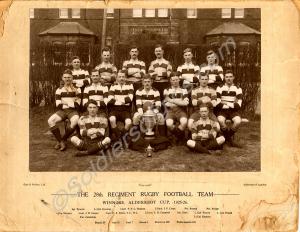 "The 28th Regiment Rugby Football Team. Winners of