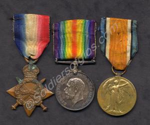 Group of three medals; 1914-15 Star, British War M