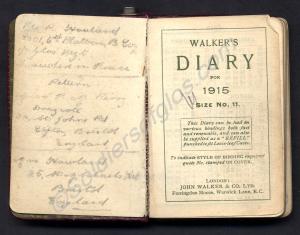 Pocket Diary for 1915. Belonged to 3301/ 238019 Pr