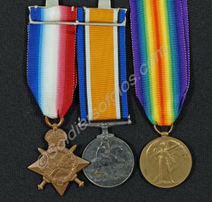 Group of three medals; 1914/15 Star, British War M