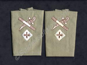 Pair of officer's rank slides, embroidered in silv