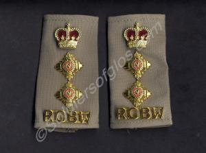 Pair of officer's rank slides, khaki drill backgro