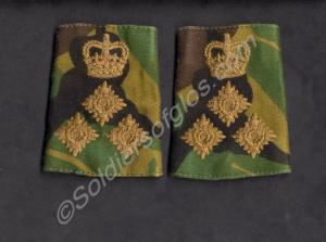 Pair of officer's rank slides, temperate camouflag