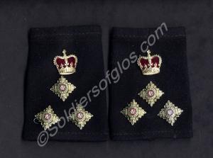 Pair of officer's rank slides, blue No. 1 Dress ba
