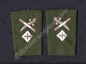 Pair of officer's rank slides, embroidered in silv