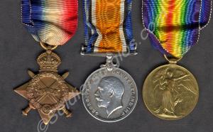 Group of three medals; 1914/15 Star, British War M