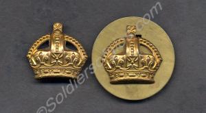 Pair of Company Sergeant Major Crowns, brass.  164